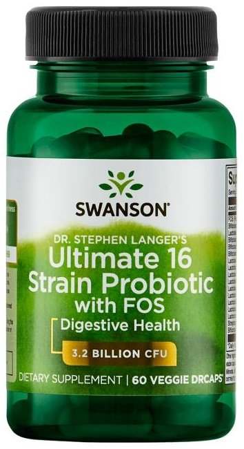 Swanson Dr Stephen Langer s Ultimate 16 Strain Probiotic with FOS, 32 Billion CFU - 60 vcaps Hot on Sale