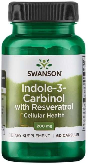 Swanson Indole-3-Carbinol with Resveratrol, 200mg - 60 caps Hot on Sale