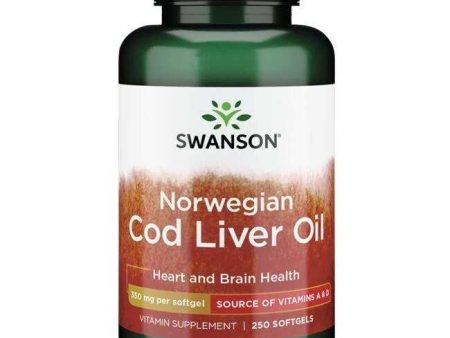 Swanson Cod Liver Oil, 350mg - 250 softgels For Discount