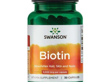 Swanson Biotin, 5000mcg - 30 caps Online now