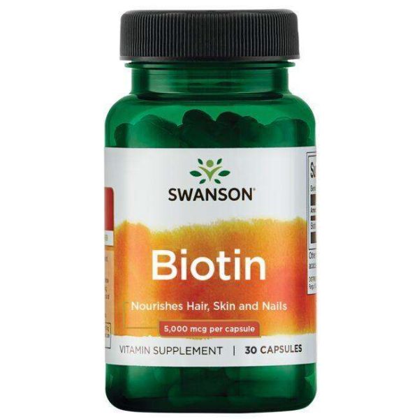 Swanson Biotin, 5000mcg - 30 caps Online now