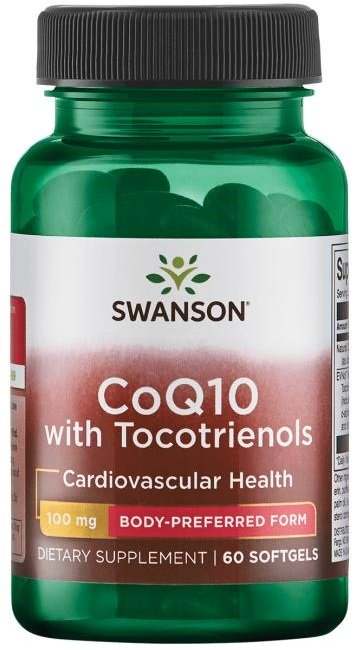 Swanson CoQ10, 100 mg (with 10mg Tocotrienols) - 60 softgels Online now