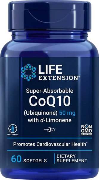 Life Extension Super-Absorbable CoQ10 (Ubiquinone) with d-Limonene, 100mg - 60 softgels Supply