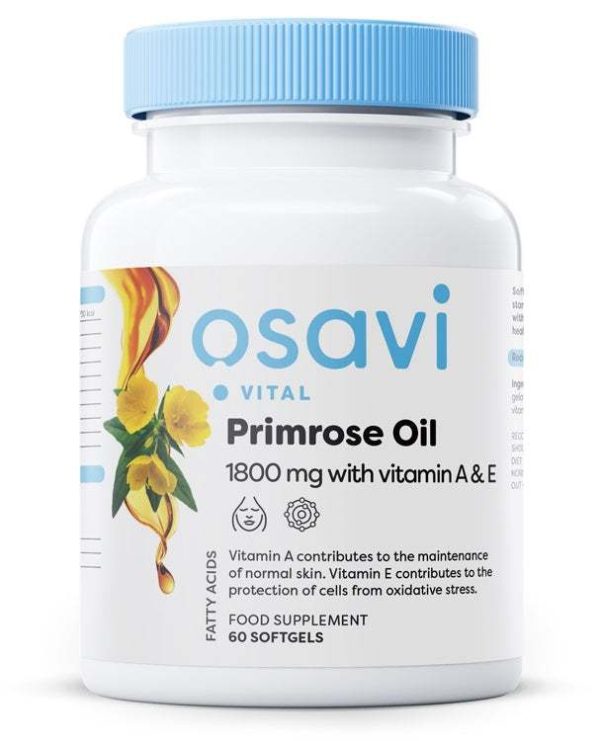 Osavi Primrose Oil with Vitamin A & E, 1800mg - 60 softgels For Cheap