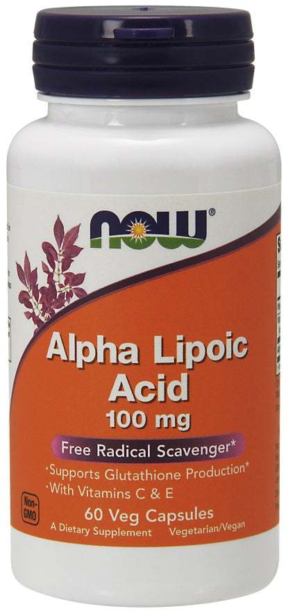 NOW Foods Alpha Lipoic Acid with Vitamins C & E, 100mg - 60 vcaps Hot on Sale