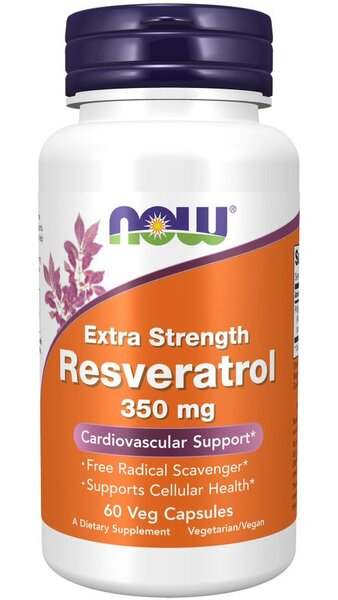 NOW Foods Resveratrol, Extra Strength 350mg - 60 vcaps on Sale