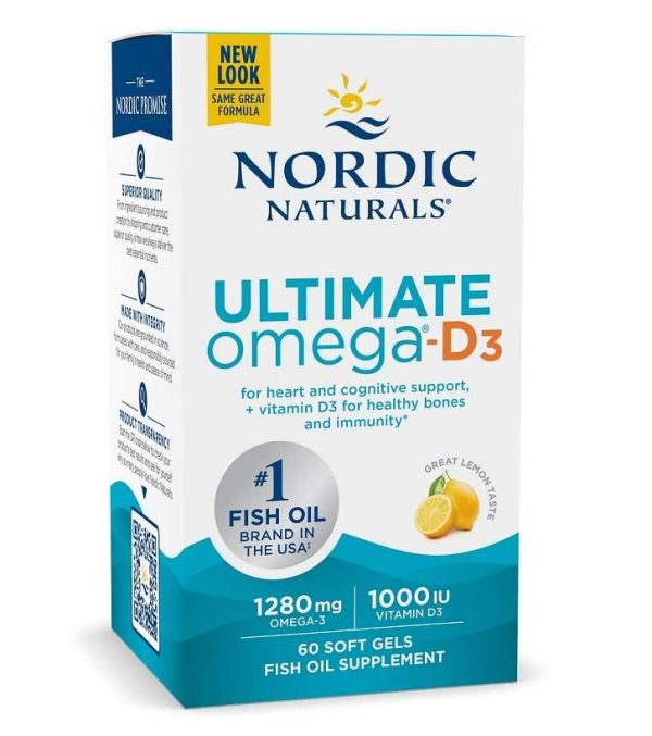 Nordic Naturals Ultimate Omega-D3 Fish Oil, 1280mg Lemon - 60 softgels Cheap