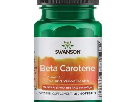 Swanson Beta-Carotene (Vitamin A), 10 000 IU - 250 softgels For Discount