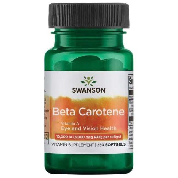 Swanson Beta-Carotene (Vitamin A), 10 000 IU - 250 softgels For Discount