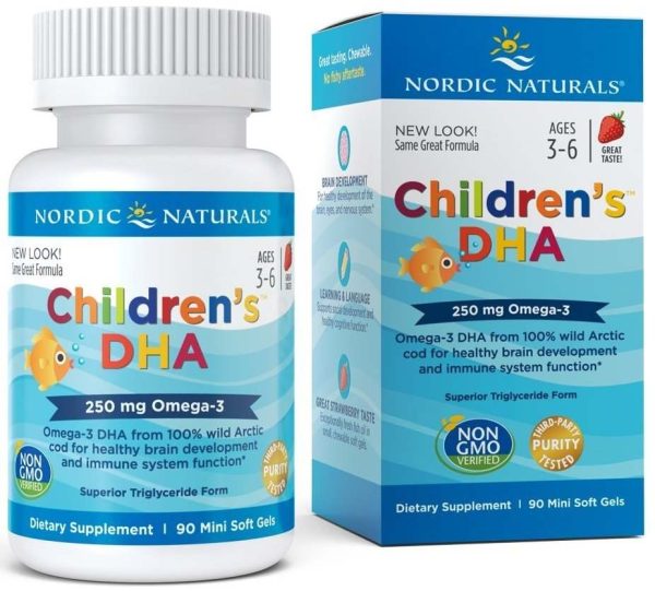 Nordic Naturals Children s DHA, 250mg Omega-3 Strawberry - 90 mini softgels Online Hot Sale