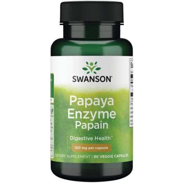 Swanson Papaya Enzyme Papain, 100mg - 90 vcaps For Discount