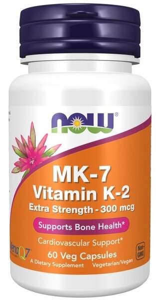 NOW Foods MK-7 Vitamin K-2, 300mcg Extra Strength - 60 vcaps Online Hot Sale