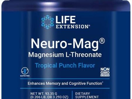 Life Extension Neuro-Mag Magnesium L-Threonate, Tropical Punch - 93 grams Supply