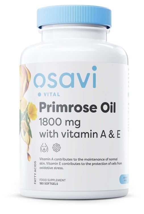 Osavi Primrose Oil with Vitamin A & E, 1800mg - 180 softgels Online Sale