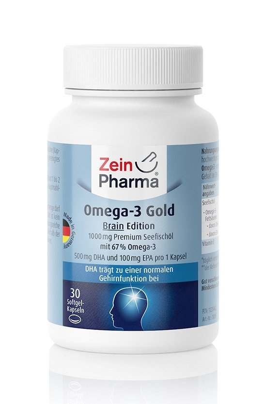 Zein Pharma Omega-3 Gold - Brain Edition, 1000mg - 30 caps Hot on Sale