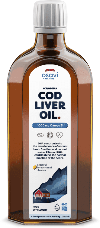 Osavi Norwegian Cod Liver Oil, 1000mg Omega 3 (Lemon-Mint) - 250 ml Online