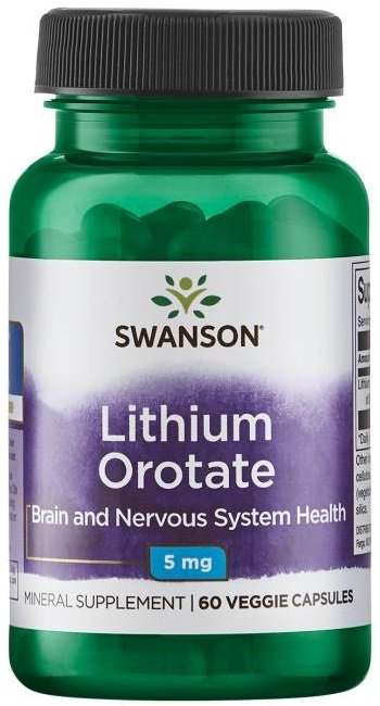 Swanson Lithium Orotate, 5mg - 60 vcaps Supply