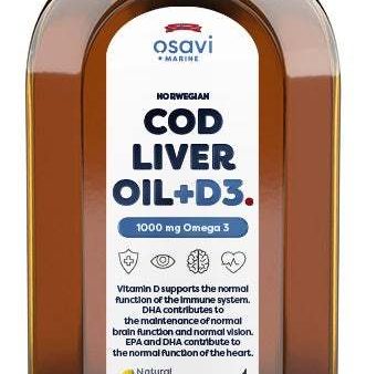 Osavi Norwegian Cod Liver Oil + D3, 1000mg Omega 3 (Lemon) - 250 ml on Sale