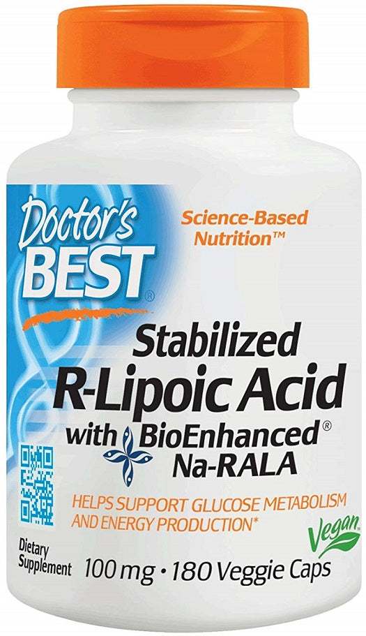 Doctor s Best Stabilized R-Lipoic Acid with BioEnhanced Na-RALA, 100mg - 180 vcaps Fashion