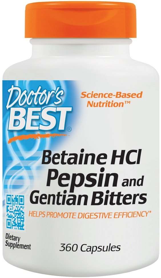 Doctor s Best Betaine HCl Pepsin & Gentian Bitters - 360 caps For Cheap