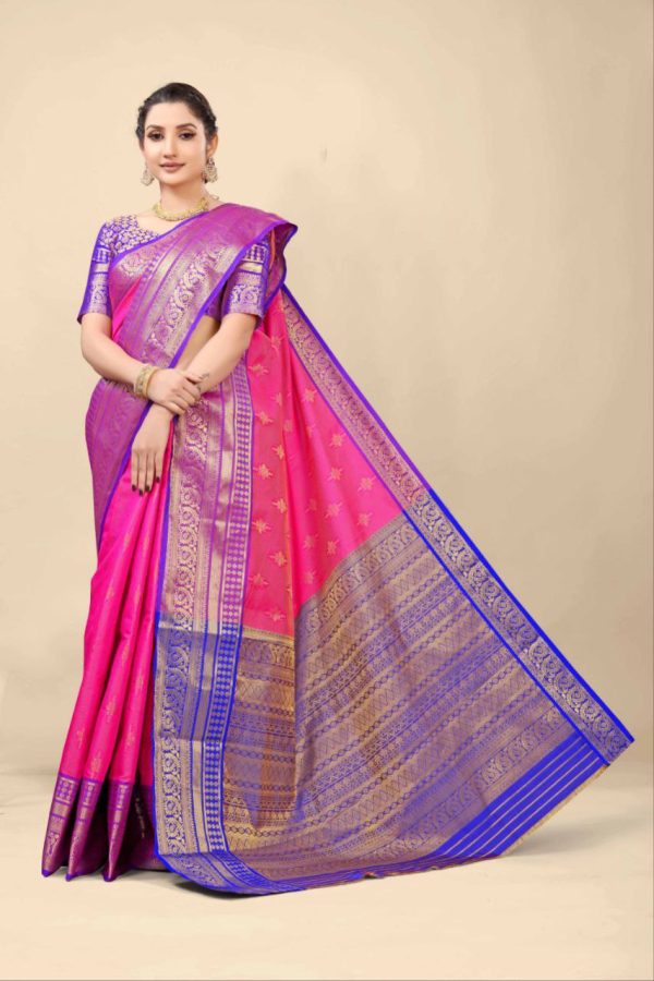 Aastha Fashion Rani Silk Weaving Saree Online Hot Sale