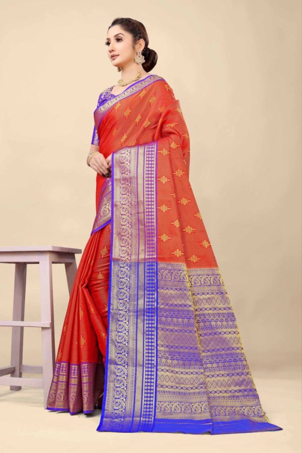 Aastha Fashion Red Silk Weaving Saree Online Sale