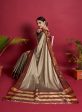 NOZ2TOZ Women Tan Lichi Soft Silk Weaving Work Saree With Unstitched Blouse Online now