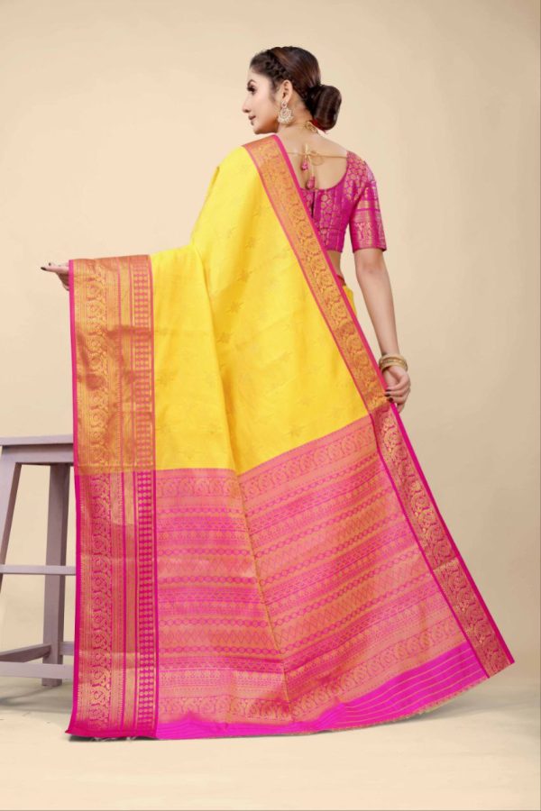 Aastha Fashion Yellow Silk Weaving Saree Online Hot Sale