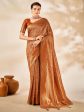 NOZ2TOZ Women s Cotton Silk Camel Brown Woven Design Designer Saree With Blouse Piece Cheap