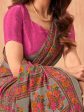 NOZ2TOZ Women s Crepe Pink Printed Designer Saree With Blouse Piece Online Sale