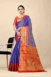 Aastha Fashion Royal Blue Silk Weaving Saree Discount