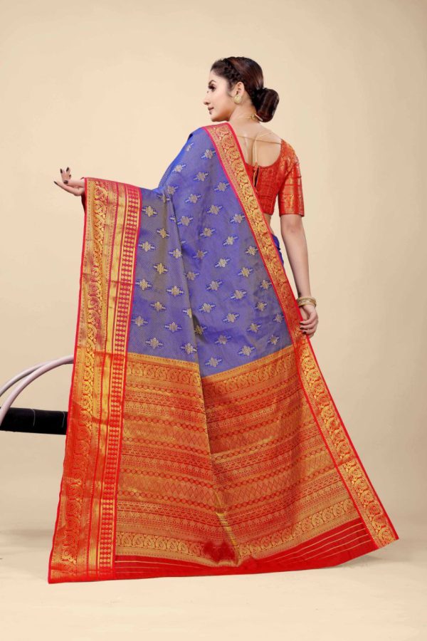 Aastha Fashion Royal Blue Silk Weaving Saree Discount