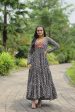 Aastha Fashion Black Cotton Printed Cotton With Kutchi Gamthi Work And Kodi Lace Gown Discount