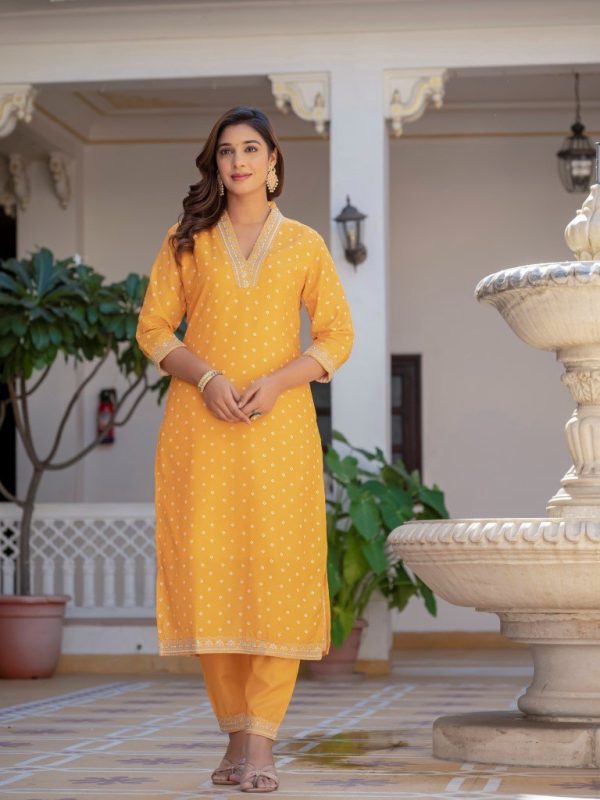 Aastha Fashion Yellow Chinon Embroidery & Printed Anarkali Suit Discount