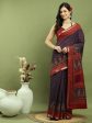 Aastha Fashion Violet Silk Blend Weaving Saree Cheap