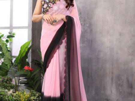 Aafreen Partywear Designer Baby pink Georgette Fancy Saree Online