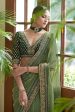 Aastha Fashion Green Orgenza Silk Embroidery Saree Hot on Sale