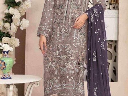 Aastha Fashion Beige Georgette Embroidery Pakistani Suit For Discount