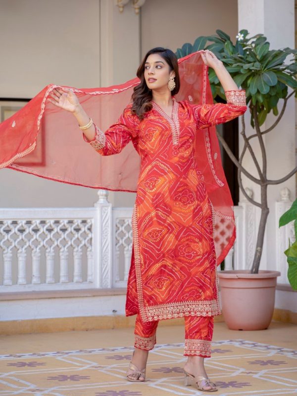 Aastha Fashion Red Rayon Embroidery & Printed Anarkali Suit Online now