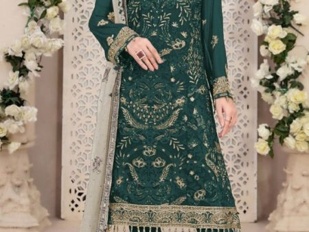 Aastha Fashion Green Georgette Embroidery Pakistani Suit For Discount