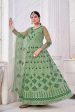 Aastha Fashion Green Net Embroidery Anarkali Suit Online Hot Sale