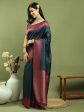 Aastha Fashion Teal Silk Blend Weaving Saree For Discount