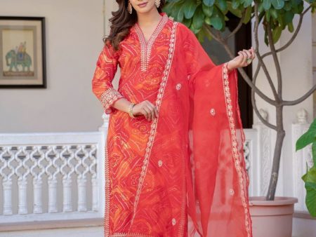 Aastha Fashion Red Rayon Embroidery & Printed Anarkali Suit Online now